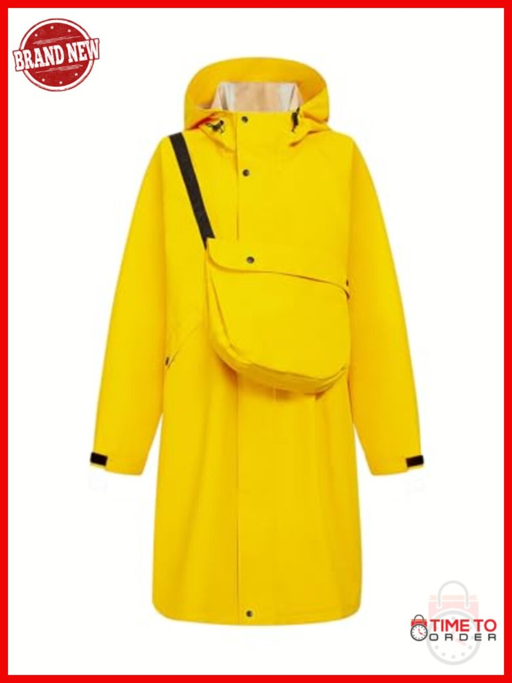Waterproof Rain Jacket Women Hooded Windbreaker Trench Coat with Belt